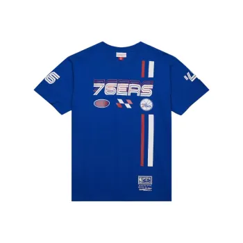 Mitchell & Ness x NBA Philadelphia 76ers Blurred T Shirt Men's Blue