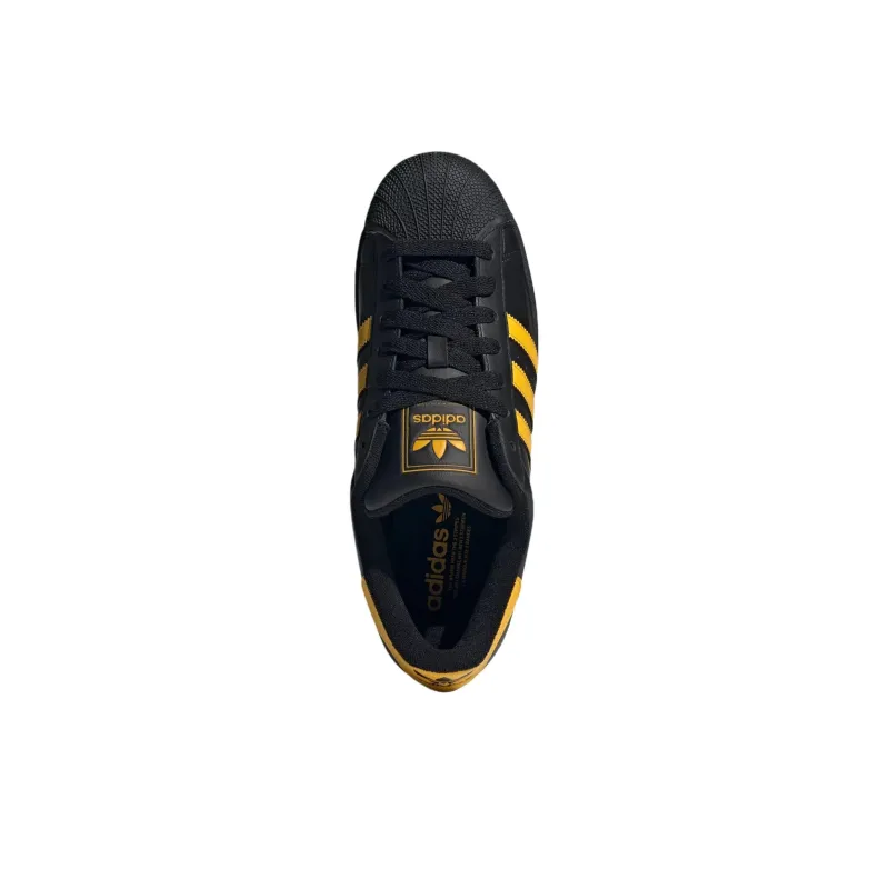 Adidas Originals SUPERSTAR Anti Slip Wear Resistant Low Top Skateboard Shoes Unisex Black Yellow-4