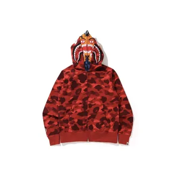A BATHING APE X Clot Camo Shark Full Zip Hoodie