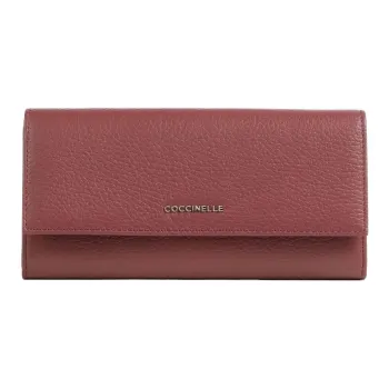 COCCINELLE Grain Leather Wallet Regular Women's Burgundy