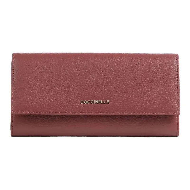 COCCINELLE Grain Leather Wallet Regular Women's Burgundy-0