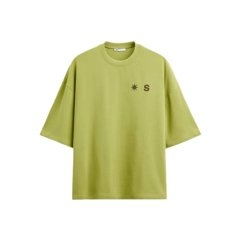 ZARA T Shirts Men Green-0