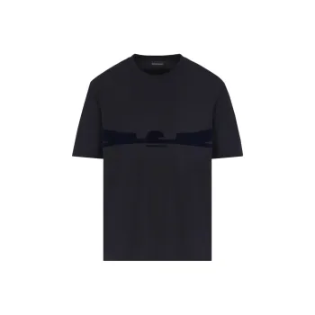EMPORIO ARMANI Asv Jersey T shirt With Contoured Eagle Flocked Print
