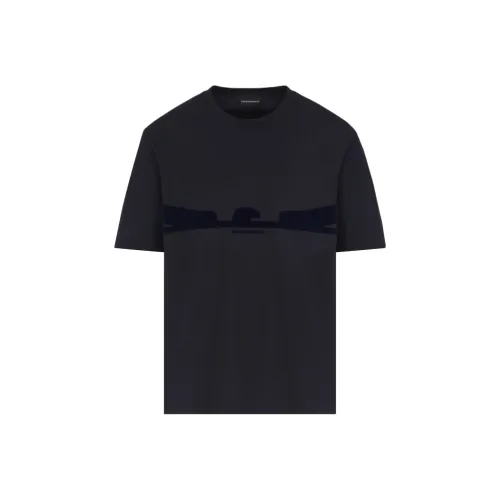 EMPORIO ARMANI Asv Jersey T shirt With Contoured Eagle Flocked Print