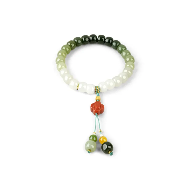 XIAOLIUJADE Hetian Jade Bracelets Pale Greenish White Jade Unisex-0