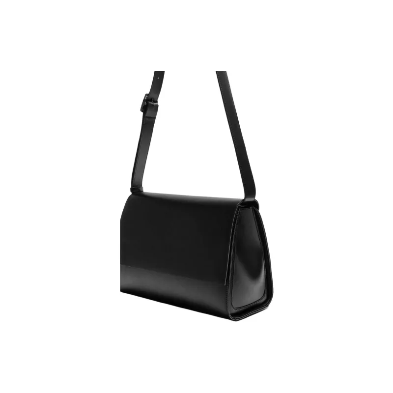ZARA Artificial Leather Crossbody Bag Regular Men's Black-2