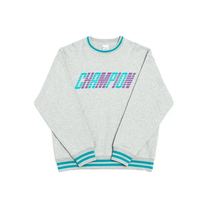Champion Crew Neck Loose Fit Regular Sweatshirt Japan Version Unisex Light Gray-0