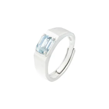 AIDAQIAN Natural S925 Silver Ring, Open And Adjustable Men's