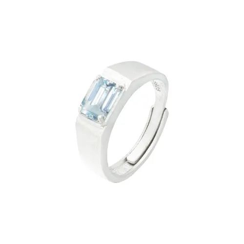 AIDAQIAN Natural S925 Silver Ring, Open And Adjustable Men's
