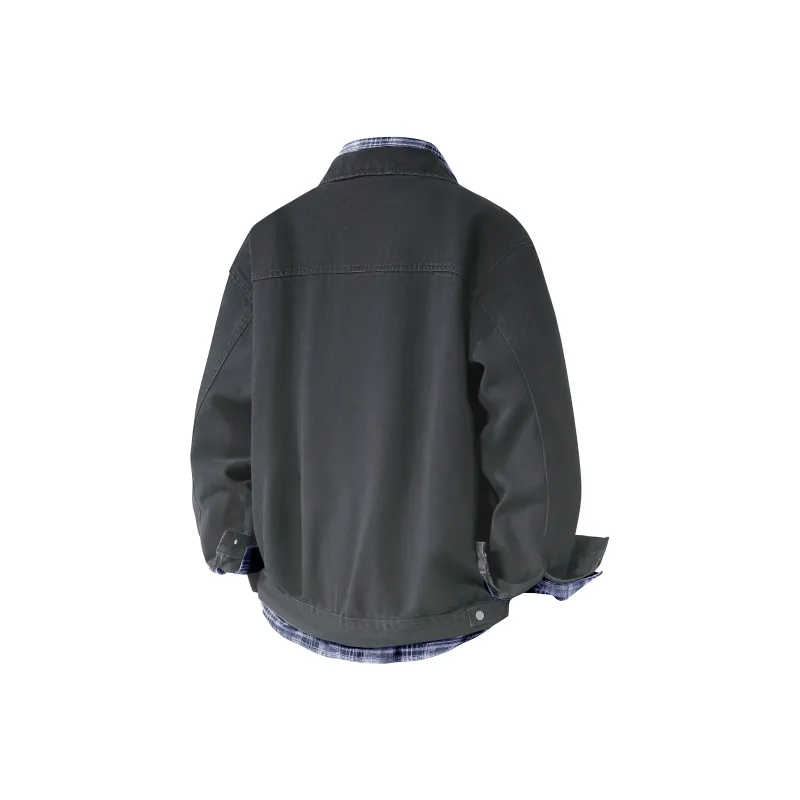 HOKLV Jacket Unisex Black Coat+Yellow Shirt-19