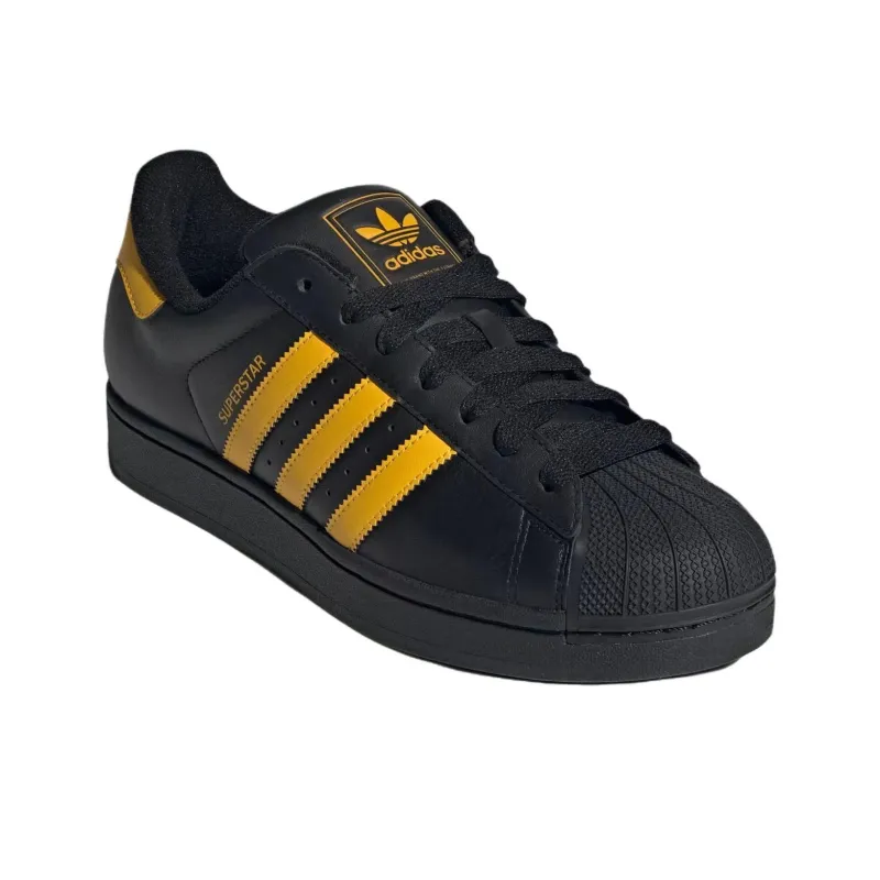 Adidas Originals SUPERSTAR Anti Slip Wear Resistant Low Top Skateboard Shoes Unisex Black Yellow-2