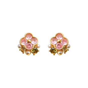 Vegetarian S925 Silver Stud Earrings Women's