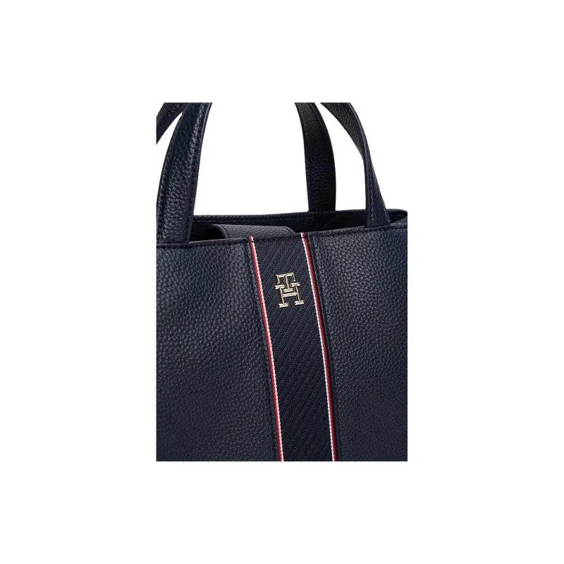 Tommy Hilfiger Polyurethane Tote Bag, Shopping Bag, Shoulder Bag, Handbag Unisex Marine Blue-2
