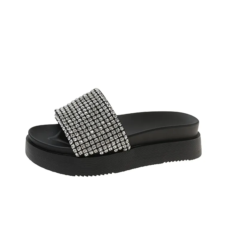 Handsome Running Sheep Rubber Sole Rhinestone Slip Resistant Slide Slippers Women's-5