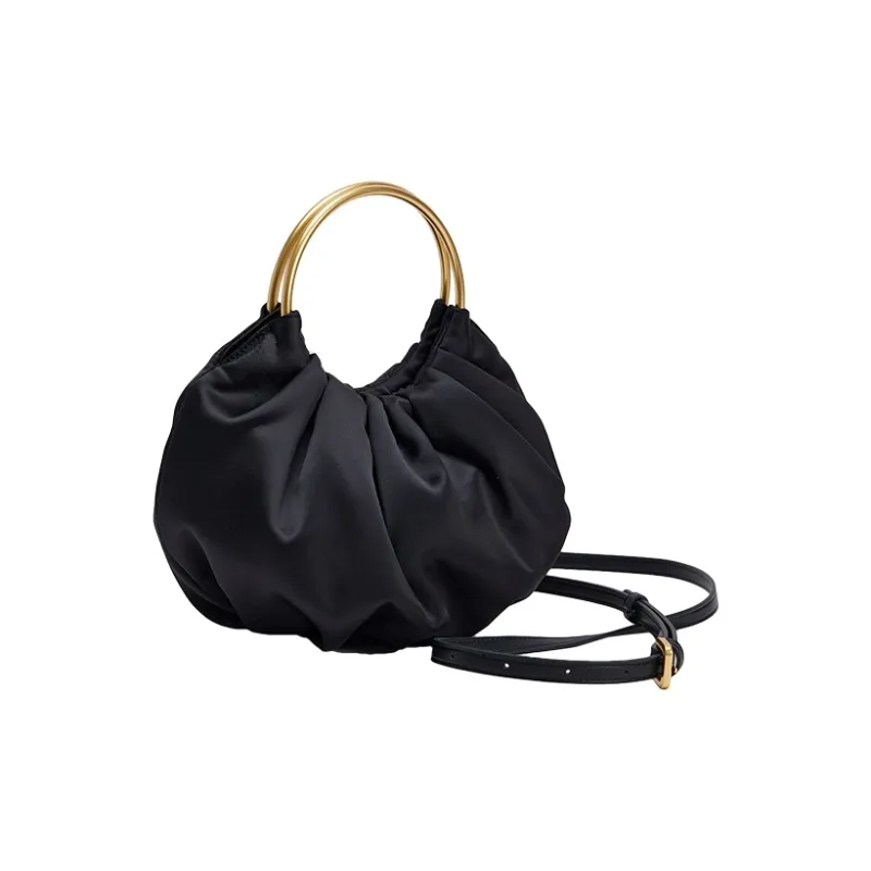 URBAN REVIVO Fabric One Shoulder Handbag Medium Size Women's Black-1