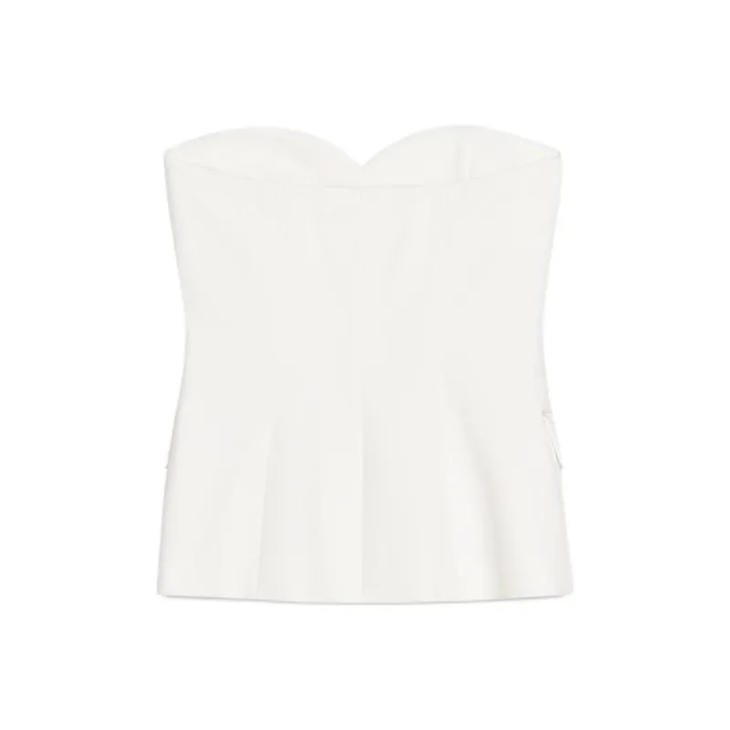 ZARA Strapless Top Women's Raw White-1