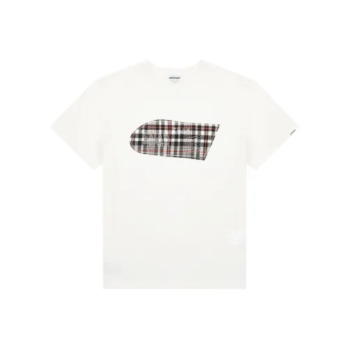 Safarispot ROUX BASE SCHOOL EAT THE LAND CHECK TEE T-Shirt Men's WHITE/White