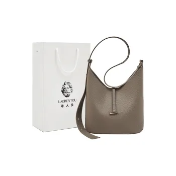 Old Man's Head Top Grain Cow Leather Crossbody Bag Women's Gray