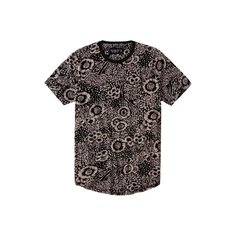Abercrombie＆Fitch T-Shirt Men's Black Floral-0