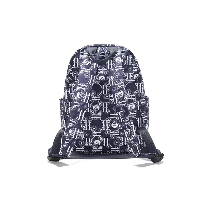 FIDO DIDO Oxford Backpack Medium Size Women's Ecru/Blue-3