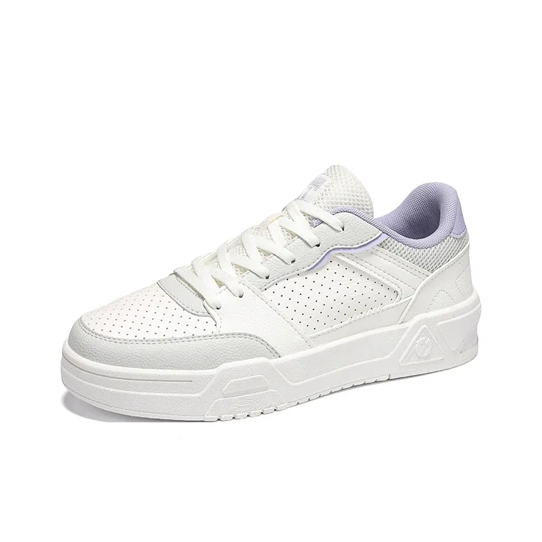 361° Slip Resistant Lightweight Breathable Low Top Skateboard Shoes Women's Feather White Chalk Purple-2