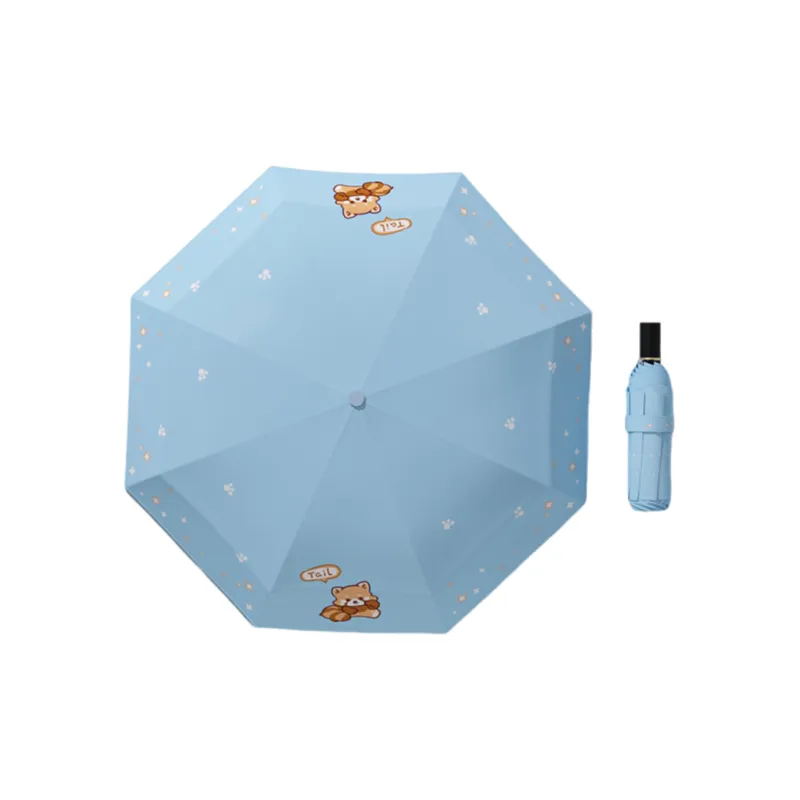 Womi Cartoon Lace Trim Panda Sun Umbrella Sunny And Rainy Dual Use Folding Umbrella-6