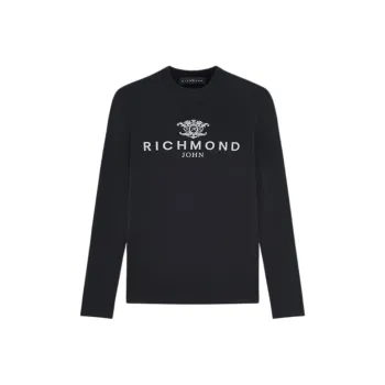 JOHN RICHMOND Drop Shoulder Sleeve T Shirt Men's Black