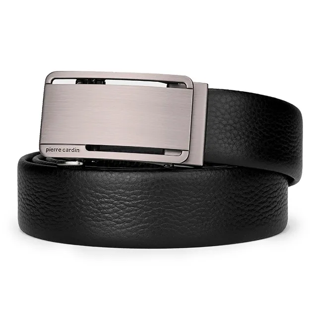 PIERRE CARDIN Cow Leather Belts Men's Black 3.5cm-10