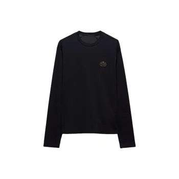 PRADA Logo Embroidered Long Sleeved T Shirt