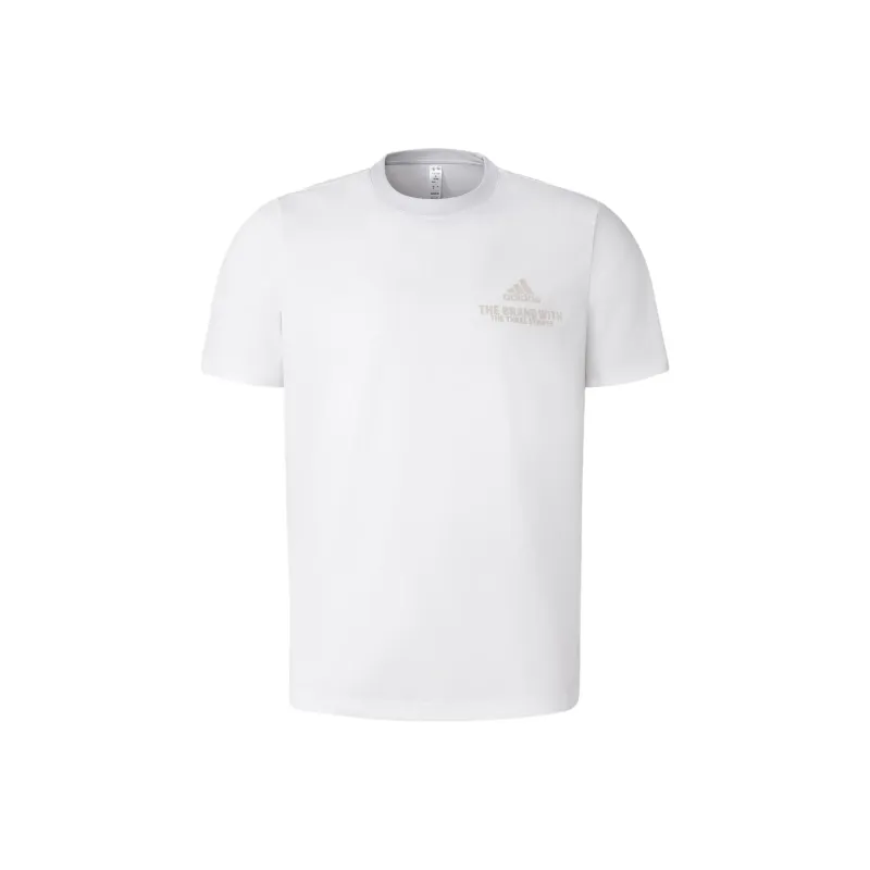 Adidas T Shirt Men's White/Bauxite Brown-0