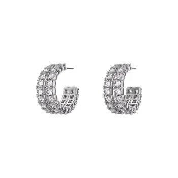 GOOGMO Rhodium plated Copper Earrings Women's
