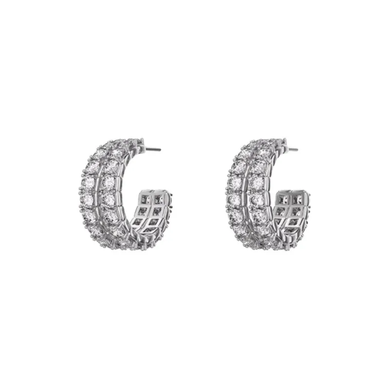 GOOGMO Rhodium plated Copper Earrings Women's-0
