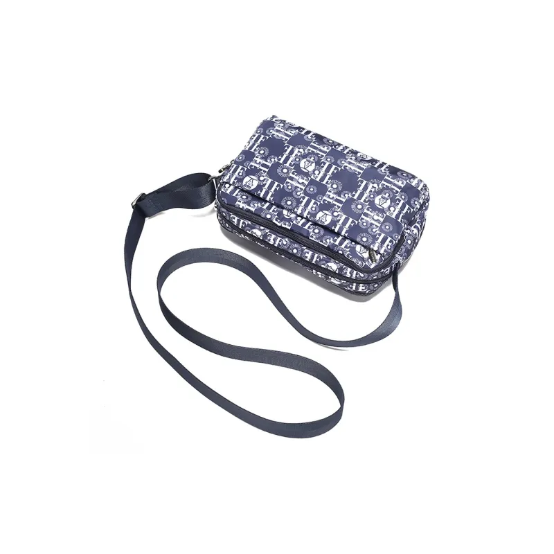 FIDO DIDO Oxford Crossbody Bag, Shoulder Bag Women's Ecru/Blue-7