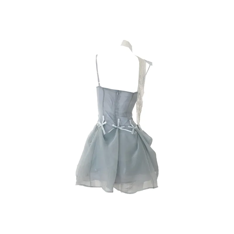 Mu Xiao Xin Slip Dress Women's Blue-1