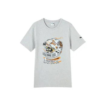 PUMA T Shirt Unisex Light Mixed Gray