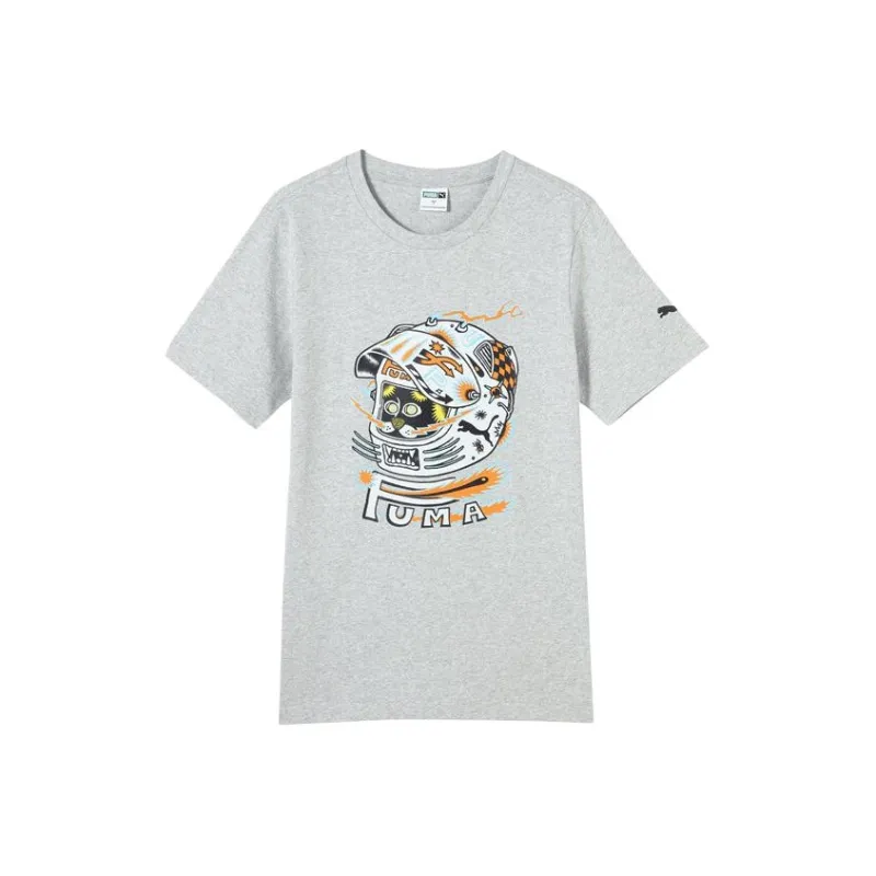 PUMA T Shirt Unisex Light Mixed Gray-0