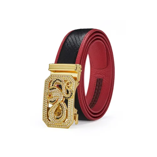 GUSKI Top Grain Cow Leather Automatic Buckle Belt, Elegant Luxury Belt Men's Width 3.5cm Gift Box Set