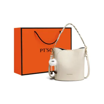 PT'SON Synthetic Leather Shoulder Bag Crossbody Bag Handbag Regular Women's Ecru/Silver