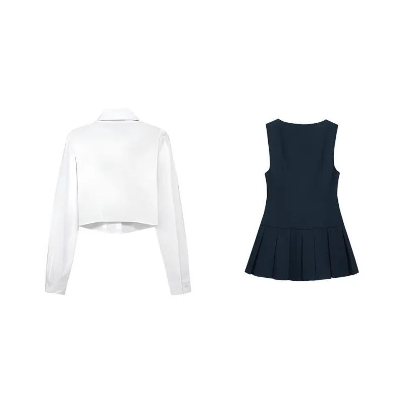 DOSOHEB Skirt Set Women's White/Black-1