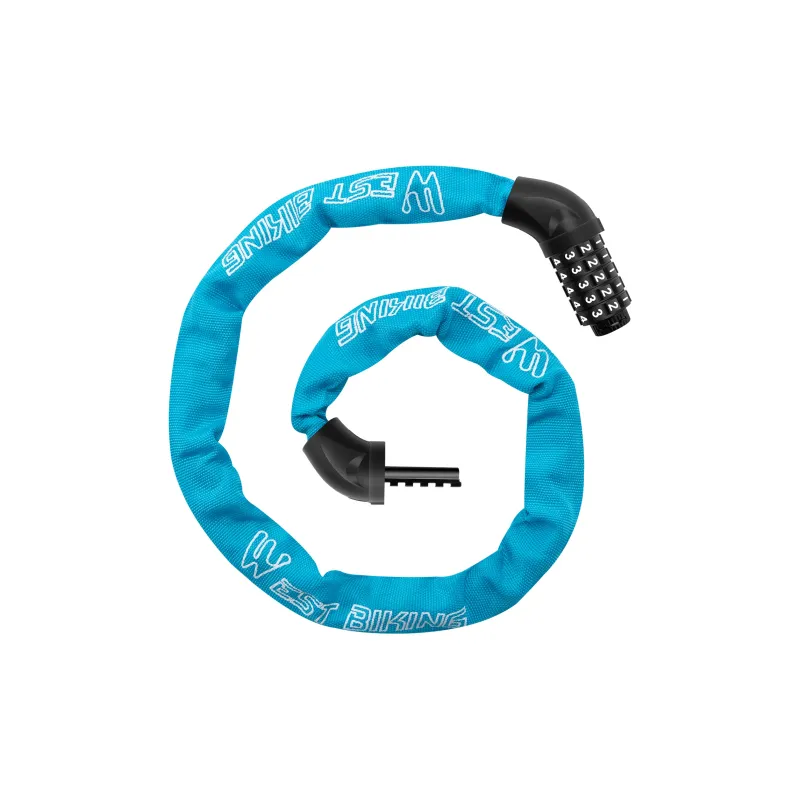 WEST BIKING Bicycle Locks Anti Pick Anti Rust Protective Adjustable Chain Lock-6