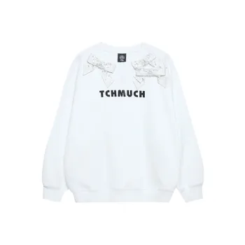TCH Sweatshirts Unisex White With Black Logo