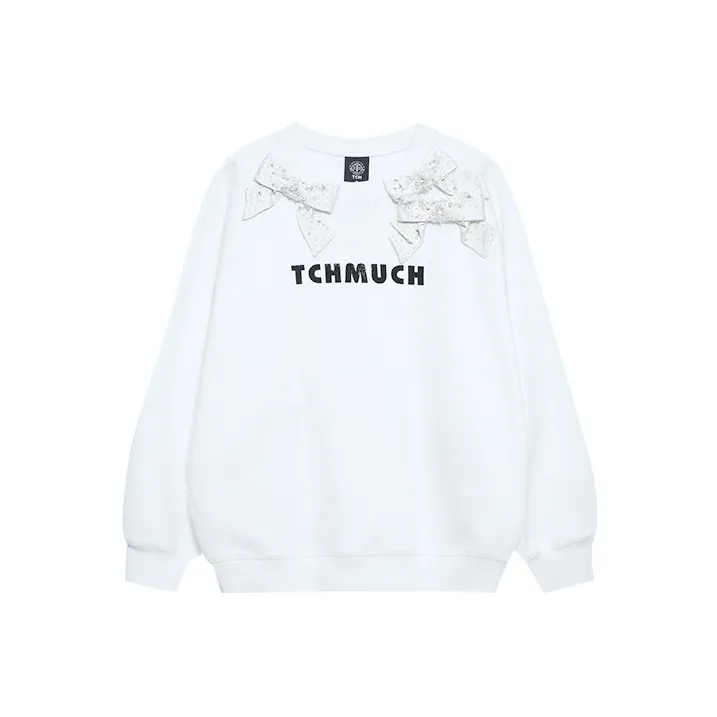 TCH Sweatshirts Unisex White With Black Logo-0