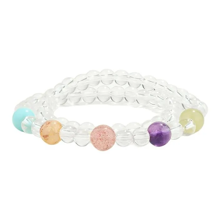 AJIDOU White Crystal Bracelets Women's-0