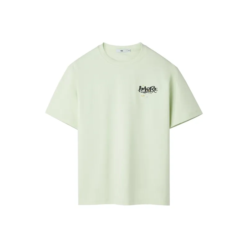 HLA T Shirt Men's Light Green Pattern-0