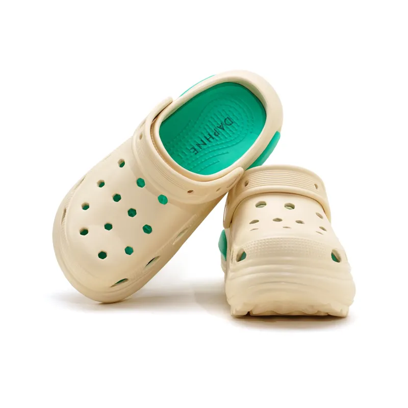 DAPHNE Clogs Women's Beige Green-3