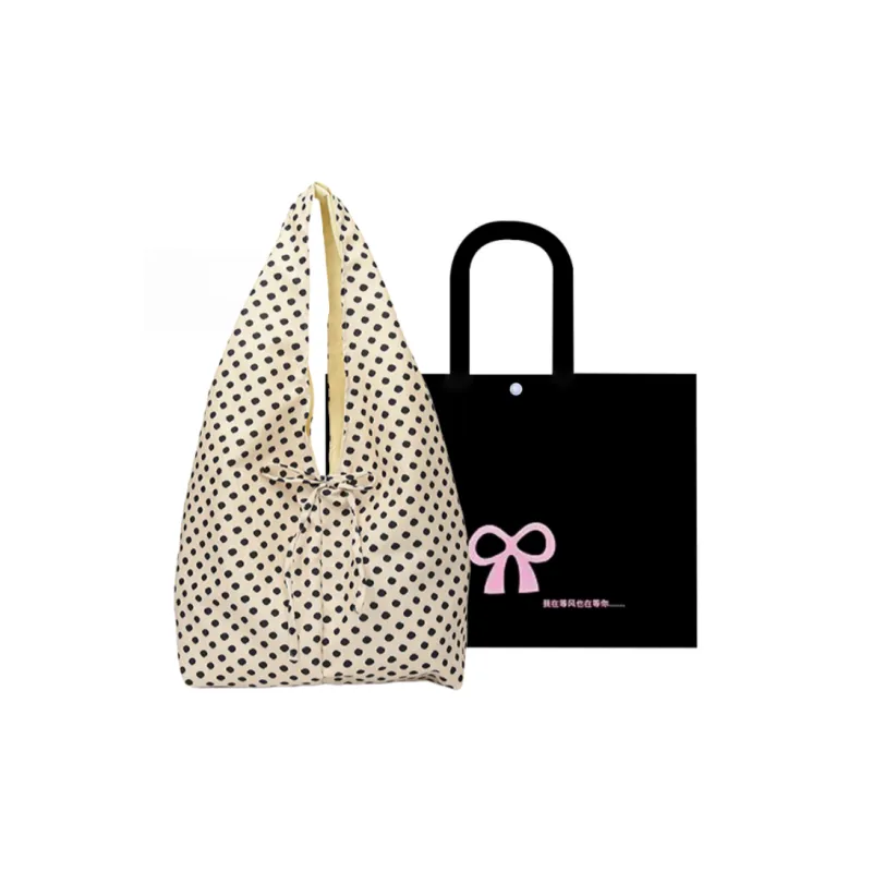 HACIN Nylon Fabric Shoulder Bag Regular Women's Black/White/Red/Beige-4