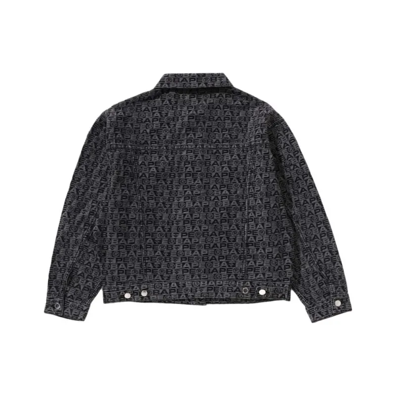 Bape Lux Sport Pattern Jacquard 13oz Denim Trucker Jacket-1