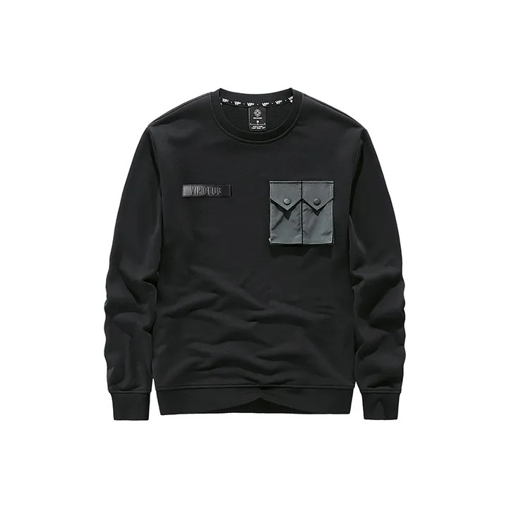 VIP Crew Neck Loose Fit Regular Sweatshirt Men's Black-0
