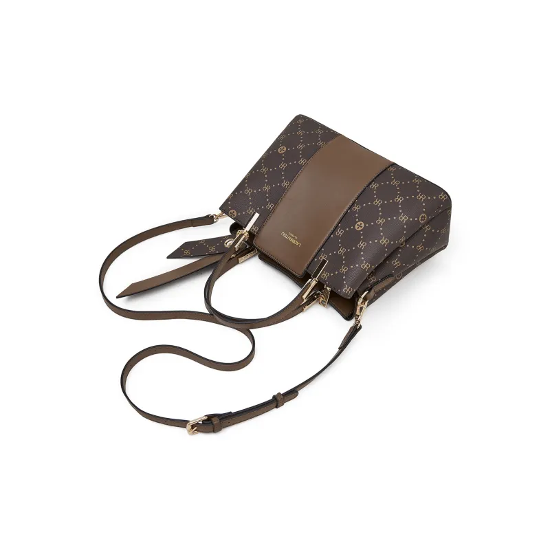 Old Man's Head Synthetic Leather Crossbody Handbags Regular Women's Dark Brown/Cream Apricot-6