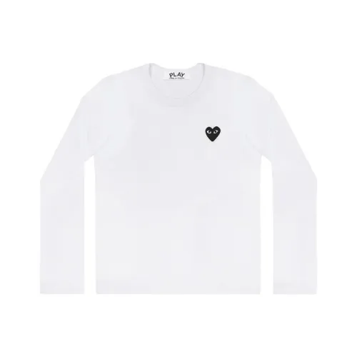 Comme Des Garcons Play Embroidered Black Heart Long Sleeve T shirt